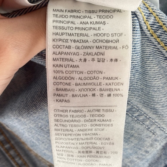 Levi's Denim Jacket Button Up Rare Pockets on Front Light/Medium Blue Men's L - Picture 4 of 4